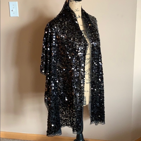 Cejon Accessories - Black sequin wrap scarf